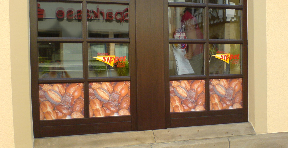 Fensterbeschriftung Bäckerei Sippel