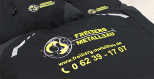 Bedruckung Arbeitsbekleidung für Freiberg Metallbau