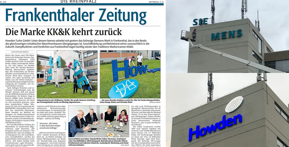 Artikel in Rheinpfalz, Frankenthaler Zeitung