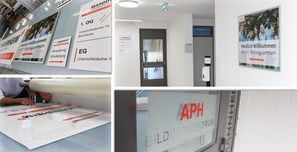 Gebäudebeschriftung APH Bildungszentrum in Mannheim